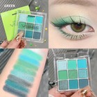 9 Colors Glitter Eyeshadow Palette Avocado Green Shimmer Pearlescent Matte Color