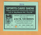 Jack Morris Autographed 1984 Topps Baseball Card Signed Detroit Tigers