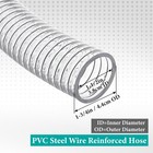 Flexible Hose 1 1 2  Id 50ft Clear Pvc Spiral Steel Wire Reinforced Vinyl Tubing
