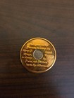2 Year Aa Gold silver Tone Bi-plated Alcoholics Anonymous Chip Coin Medallion 