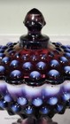 Vintage Fenton Plum Opalescent Hobnail Candy Dish 