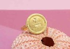 14k Yellow Gold Plated Vintage  qu hier Que Demain  Wedding Ring Love Token