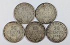 Newfoundland Silver Half Dollars  925 Silver Lot Of 5 Different Dates