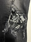 Boohoo Man Size 30 Ripped Distressed Skinny Jeans With Patches Washed Black