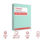 Staples Pastel 30  Recycled Color Copy Paper 20 Lbs  8 5  X 11  Turquoise 500