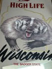 Vintage Miller High Life Wisconsin The Badger State Beer Mirror