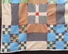 Hand Tied Patchwork Quilt Vintage Polyester 2 Layer No Batting 84x70