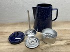 Coleman 9 Cup Coffee Perculator Camp Coffee Maker Pot Blue Speckled Enamelware