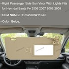 Right Passenger Sun Visor W light For Hyundai Santa Fe 2006-2009 852200w110j9