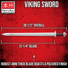 Honshu Viking Sword With Scabbard   Carbon Steel Blade   38     Overall