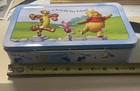 Vintage Disney Winnie The Pooh  Lunch Box Metal Tin Pooh Tigger Piglet 10x6x2 5