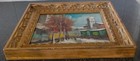 Antique Gilded Carved Frame Late 19th     Early 20th Century painting Oil Canvas