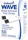 Embrace   Wave  Blood Glucose Test Strips 100 Ct  Exp 10 08 2026