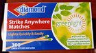 3 Boxes Diamond Large Kitchen Strike Anywhere Matches  300 Per Box  900 Total 