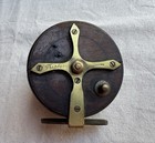 Early Vintage Heaton   s Triplelife Nottingham Style Wood   Brass Fishing Reel