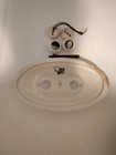 Vintage Art Deco Porcelain Ceramic Wall Sconce Light Fixtures Pair