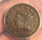 1833 Coronet Large Cent   Double Profile  Nice Xf-45 Better Date   Grade