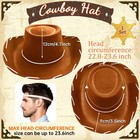 Western Cowboy Hat west Wide Birm Cowgirl Hats Sheriff Rancher Costume Cap Fo   