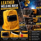 New Leather Welding Helmet Mask Welder Hood Protective Face Cover Lens Shield Us