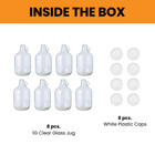 8-pack 1 Gallon Glass Jug  128 Oz  W  8 White Plastic Caps     Multipurpose 1 Gall