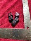 Vintage 5 8    Set Of 5 Dice  Black Dice With Red Pips  Excellent Condition 