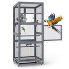Wooden Bird Cage Outdoor Large Bird Aviary W slide-out Tray For Finches Parakeet