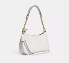 White New Coach Ca548 Teri Fashion Shoulder Bag In Leather Coated Canvas Glacier