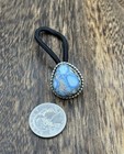 Native American Navajo Handmade Sterling Silver Golden Hills Turquoise Hair Tie