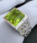 Natural Peridot Gemstone 925 Sterling Silver Wedding Men s Ring Gift All Size