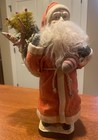 13    German Style Santa Claus Clay Candy Container Vintage Primitive Feather Tree