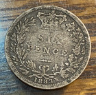 1883 Great Britain Victoria Sixpence Nice Original Vg Chrc  formerly Chn 