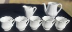 Vtg Child s Tea Set Porcelain Miniature Scalloped 11 Piece White Floral