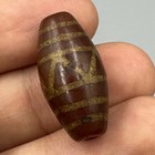 Unique Old Rare Real Ancient Indo Himalayan Tibetan Etched Agate Carnelian Bead