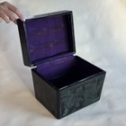 Large Antique Mon Burmese Wooden Hinged Lacquerware Box Cloth Interior Chest