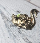 Beautiful  Swan   Birds  Brooch Pin Faux Jewel rhinestones