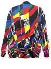 Vintage Brenda Goode - Bold Colorful Geo Print Satin Full Zip Bomber Jacket Xl