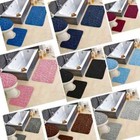 3 Piece Pebble Design Bathroom Bath Mat Contour Rug Set With Toilet Lid Cover