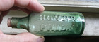 Open Pontil Green Hover Phila 1850s Cylinder Ink Bottle Buffed Lip