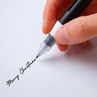 4-pack Black Brush Sign Pens - Flexible Japanese Pvc Soft Tip  Liquid Ink System