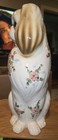 Vtg Large Ceramic Floral Pekingese Dog Figurine Statue 14 1 2  Flowers