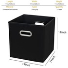 11 Inch Cube Storage Bins  black Fabric Cubes Organizer Baskets With Handle     