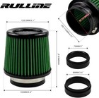 76mm 89mm 102mm Air Filter 3  3 5  4  Cold Air Intake Universal Clamp-on Green