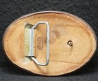 Xa01168 Very Cool Vintage 1970s   bull Cow   Animal Artwork Leather Belt Buckle