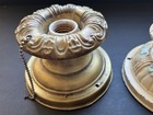 Vtg 1920   s Art Deco Cast Brass cast Metal Single Socket Ceiling Light Fixtures