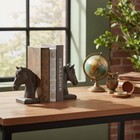 Horse Bookends Vintage Decor - Set Of 2 Antique Rust Finished Horse Head Book   