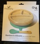 Avanchy Toddler Divided Plate   Spoon   Bamboo   Silicone 12 8oz - Gray