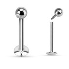 Pair Internal Threaded Surgical Steel Tragus Cartilage Piercing Labret Stud 16g