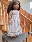 18  Home-made Doll Clothes Fits American Girl   Whtie Floral Dress