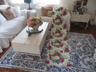 Vintage Faille Barkcloth Era 40 s50 s Fabric Yardage Neverused Big Cabbage Roses