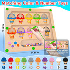 Magnetic Color   Number Maze - Montessori Wooden Color Matching Learning Countin